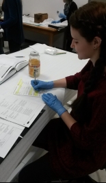 Skeletal cataloguing and labelling on a glass artifact
